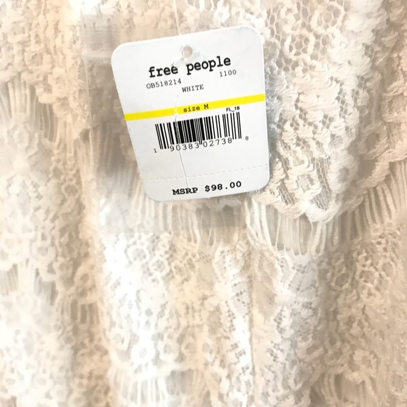 NWT Free People Daydream Lace Mini Dress in White - Picture 8 of 8